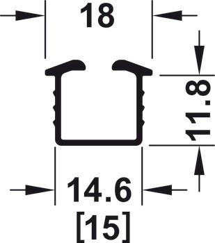 Running and guide track, for groove mounting, press fitting and glue fixing, single running