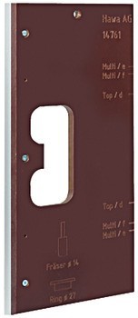 Frézovací šablona, Hawa, pro frézování výřezů, pro vedení a závěsná kování