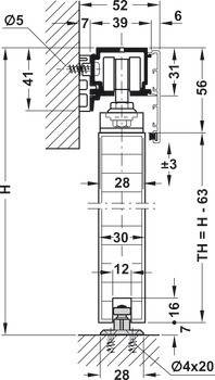 Kování pro posuvné dveře, Hawa Porta 60/100 H/HC, sada