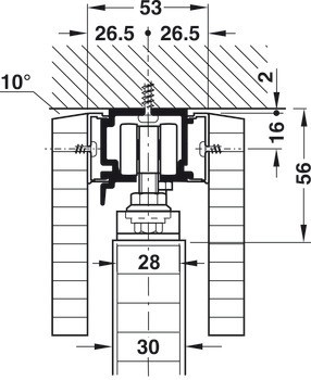 Kování pro posuvné dveře, Hawa Porta 60/100 H/HC, sada