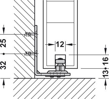 Kování pro posuvné dveře, Hawa Porta 60/100 H/HC, sada