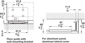 Kování pro posuvné dveře, Hawa Porta 60/100 H/HC, sada