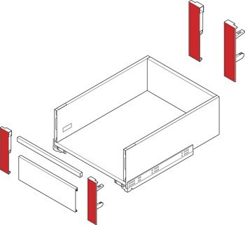 Sada čelního držáku, pro vnitřní zásuvku, Häfele Matrix Box Slim A