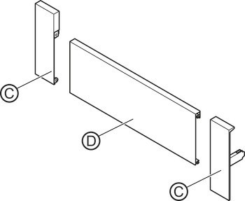 Sada čelního kování, pro vnitřní zásuvku Matrix Box Slim A
