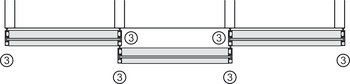 Sada dveří s hliníkovým rámem, pro Häfele Slido F-Line44 80A a F-Line32 80A