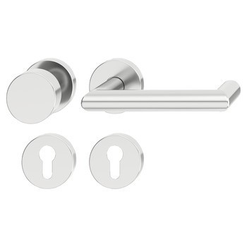 Sada dveřních klik, Häfele Startec model PDH 5206, hliník, požárně odolné dveře, únikové dveře