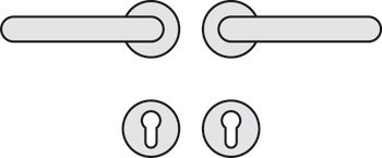 Sada dveřních klik, Matný polyamid, Hewi, model 162PBR11.530