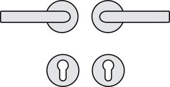 Sada dveřních klik, Hliník, Hoppe, Luxembourg 199/42KV/42KVS