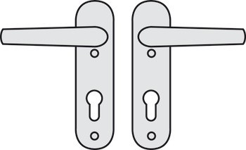 Sada dveřních klik, hliník, Hoppe, Tokyo 1710/273KP