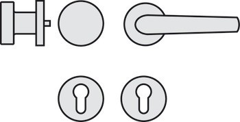 Sada dveřních klik, Hliník, Hoppe, Tokyo 1710/42KV/42KVS