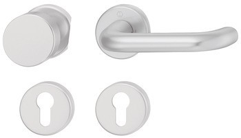 Sada dveřních klik, Hoppe Paris 138/42H/42HKVS, hliník, požárně odolné dveře, únikové dveře