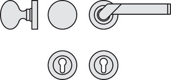 Sada dveřních klik, Jatec Skyline JTC 462-D17 zinková slitina/nerez