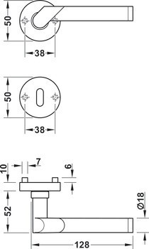 Sada dveřních klik, Jatec Skyline JTC 462-D17 zinková slitina/nerez