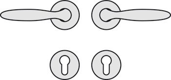 Sada dveřních klik, mosaz, Hoppe, Verona M151/42KV/42KVS