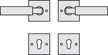 Sada dveřních klik, mosaz, Jatec, Bauhaus R 402/963