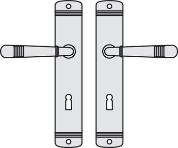 Sada dveřních klik, mosaz, Jatec, Montparnasse S 416/354