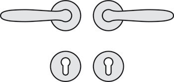 Sada dveřních klik, nerez, Hoppe, Verona E1800Z/42KV/42KVS