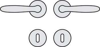 Sada dveřních klik, nerez, Hoppe, Verona E1800Z/42KV/42KVS