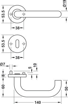 Sada dveřních klik, Nerez, Startec, model LDH 2170