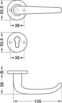 Sada dveřních klik, nerez, Startec, Model LDH 2176