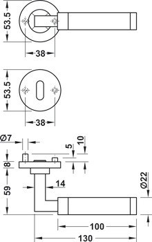 Sada dveřních klik, Nerez, Startec, model LDH 2180