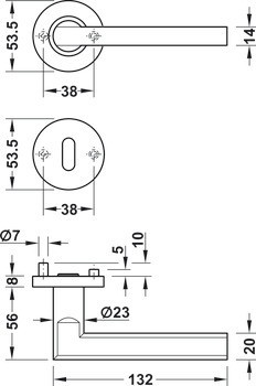 Sada dveřních klik, Nerez, Startec, model LDH 2181