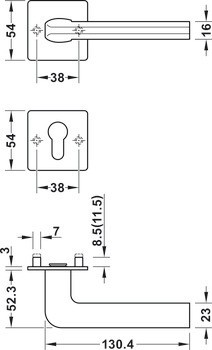 Sada dveřních klik, Nerez, Startec, model LDH 3152