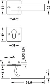 Sada dveřních klik, Nerez, Startec, model LDH 3159