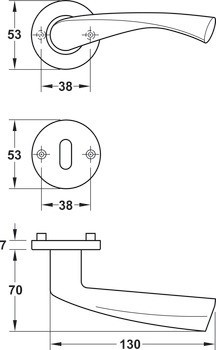 Sada dveřních klik, nerez, Startec, model PDH4178, rozeta