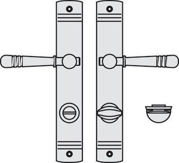Sada dveřních klik, ocelově/mosazně patinované, Scheitter, 185Z/235