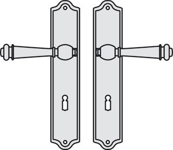 Sada dveřních klik, Ocelově/mosazně patinované, Scheitter, model 184Z/231Z