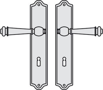 Sada dveřních klik, Ocelově/mosazně patinované, Scheitter, model 184Z/231Z