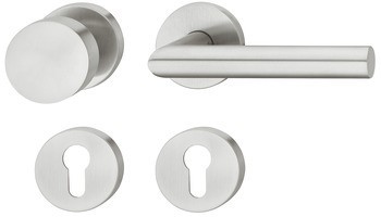 Sada dveřních klik, ogro 8906/6501/6612, nerez, požárně odolné dveře