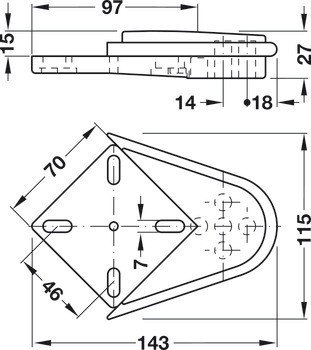 Sada koleček, S rohovou montážní podložkou 45°