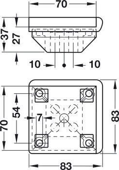 Sada koleček, S rohovou montážní podložkou 90°
