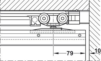 Sada kolejnic, pro řešení dveří do kapsy, pro Häfele Slido D-Line11 50I / 80I / 120I, 50L / 80L / 120L, 50J / 80J / 120J kování pro posuvné dveře