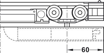 Sada kolejnic, pro řešení dveří do kapsy, pro Häfele Slido D-Line11 50I / 80I / 120I, 50L / 80L / 120L, 50J / 80J / 120J kování pro posuvné dveře