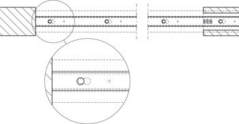 Sada kolejnic, pro řešení dveří do kapsy, pro Häfele Slido D-Line11 50I / 80I / 120I, 50L / 80L / 120L, 50J / 80J / 120J kování pro posuvné dveře