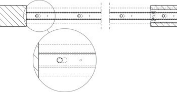 Sada kolejnic, pro řešení dveří do kapsy, pro Häfele Slido D-Line11 50I / 80I / 120I, 50L / 80L / 120L, 50J / 80J / 120J kování pro posuvné dveře