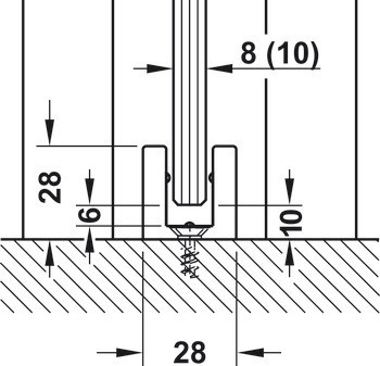 Sada kolejnic, pro řešení dveří do kapsy, pro Häfele Slido D-Line11 50I / 80I / 120I, 50L / 80L / 120L, 50J / 80J / 120J kování pro posuvné dveře