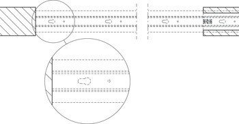 Sada kolejnic, pro řešení dveří do kapsy, pro Häfele Slido D-Line11 50I / 80I / 120I, 50L / 80L / 120L, 50J / 80J / 120J kování pro posuvné dveře