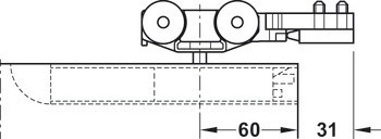 Sada kolejnic, pro řešení dveří do kapsy, pro Häfele Slido D-Line11 50I / 80I / 120I, 50L / 80L / 120L, 50J / 80J / 120J kování pro posuvné dveře