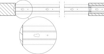 Sada kolejnic, pro řešení dveří do kapsy, pro Häfele Slido D-Line11 50I / 80I / 120I, 50L / 80L / 120L, 50J / 80J / 120J kování pro posuvné dveře