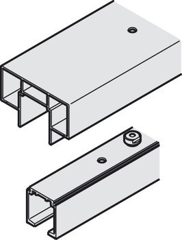 Sada kolejnic, pro řešení dveří do kapsy, pro Häfele Slido D-Line11 50I / 80I / 120I, 50L / 80L / 120L, 50J / 80J / 120J kování pro posuvné dveře
