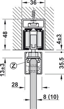 Sada kolejnic, pro řešení dveří do kapsy, pro Häfele Slido D-Line11 50I / 80I / 120I, 50L / 80L / 120L, 50J / 80J / 120J kování pro posuvné dveře