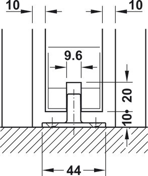 Sada kolejnic, pro řešení dveří do kapsy, pro Häfele Slido D-Line11 50I / 80I / 120I, 50L / 80L / 120L, 50J / 80J / 120J kování pro posuvné dveře