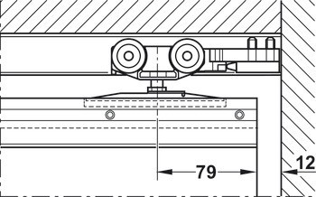 Sada kolejnic, pro řešení dveří do kapsy, pro Häfele Slido D-Line11 50I / 80I / 120I, 50L / 80L / 120L, 50J / 80J / 120J kování pro posuvné dveře