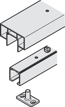 Sada kolejnic, pro řešení dveří do kapsy, pro Häfele Slido D-Line11 50I / 80I / 120I, 50L / 80L / 120L, 50J / 80J / 120J kování pro posuvné dveře