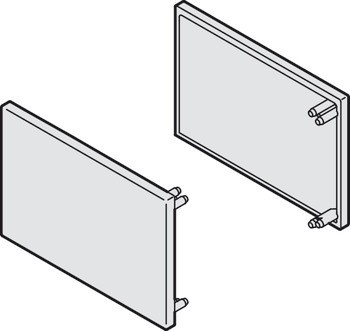 Sada koncové krytky, pro jednoduchou pojezdovou kolejnici 31 x 33 mm (Š x V) s montážní lištou 19 mm a panelem k nacvaknutí výšky 38 mm