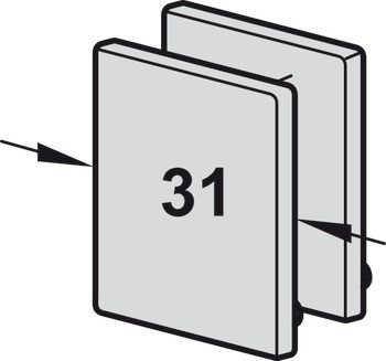 Sada koncové krytky, pro pojezdovou kolejnici 31 x 33 mm (Š x V)